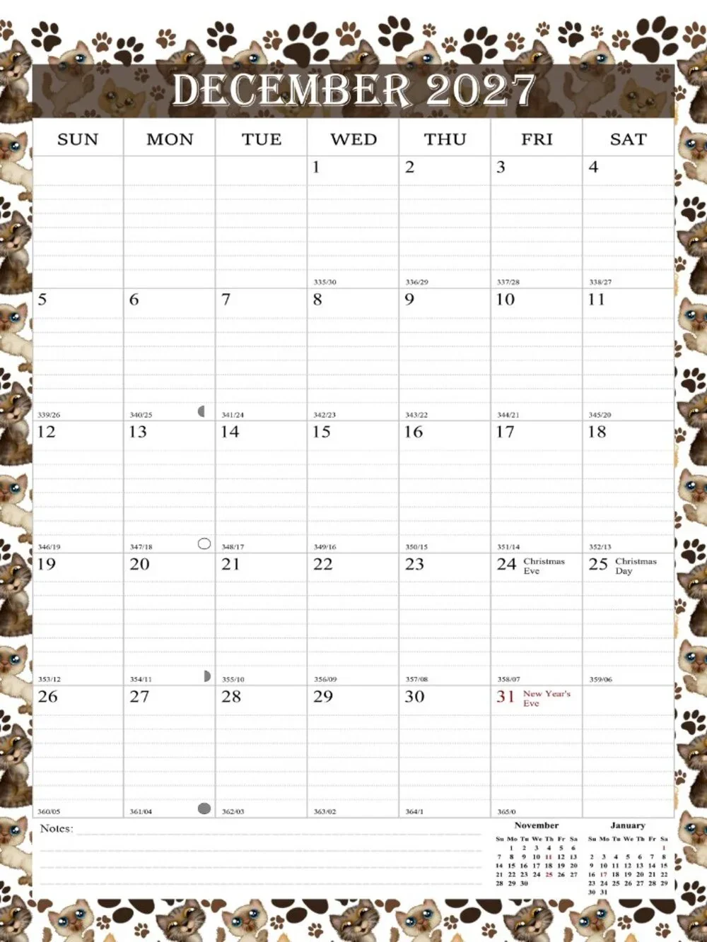 2026-2027 Wall Calendar Spiral-bound Twin-Wire Binding - 18 Months 8.5